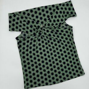 Maeve by Anthropologie Green and Navy Patterned Blouse